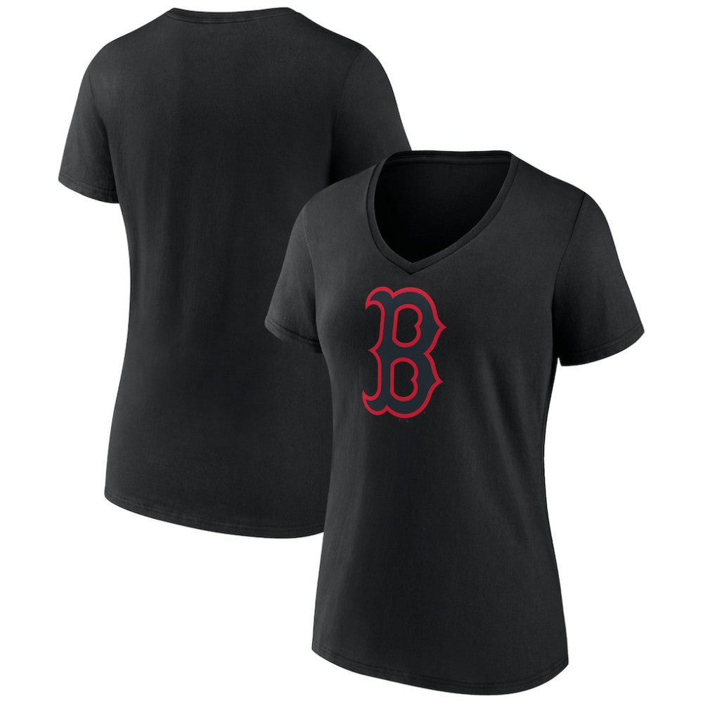 Boston Red Sox Women's Rough Diamond V-Neck T-Shirt - Black T-shirts