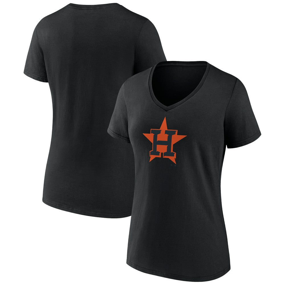 Houston Astros Women's Rough Diamond V-Neck T-Shirt - Black T-shirts