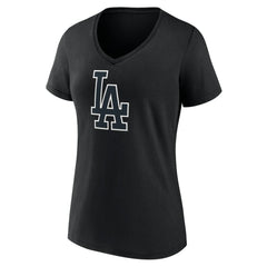 Los Angeles Dodgers Women's Rough Diamond V-Neck T-Shirt - Black T-shirts