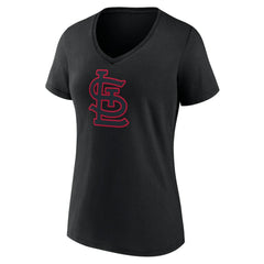 St. Louis Cardinals Women's Rough Diamond V-Neck T-Shirt - Black T-shirts