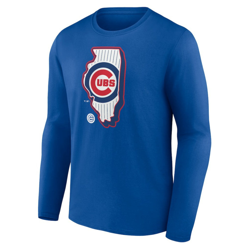 Chicago Cubs Paint the Black Long Sleeve T-Shirt - Royal T-shirts