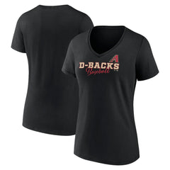 Arizona Diamondbacks Women's Back In Business V-Neck T-Shirt - Black T-shirts