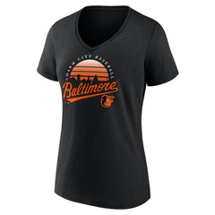 Baltimore Orioles Women's One Champion V-Neck T-Shirt - Black T-shirts