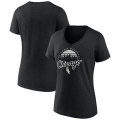Chicago White Sox Women's One Champion V-Neck T-Shirt - Black T-shirts