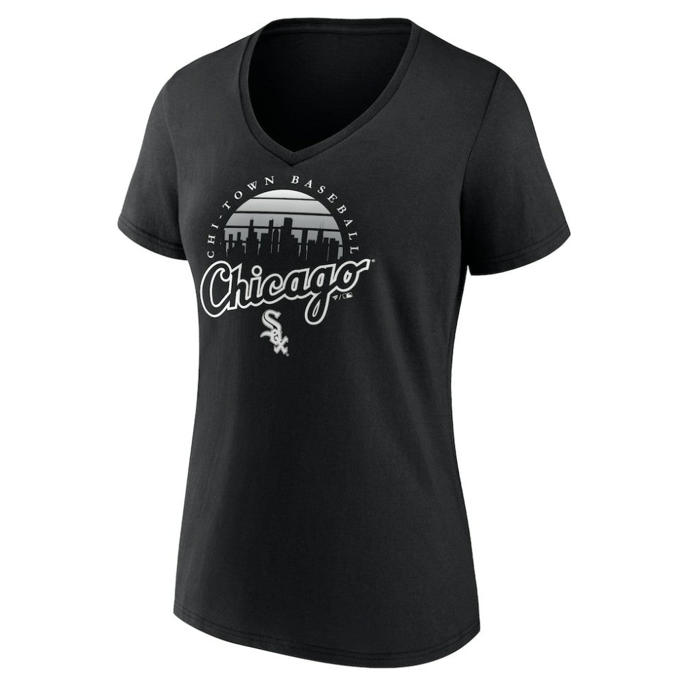 Chicago White Sox Women's One Champion V-Neck T-Shirt - Black T-shirts