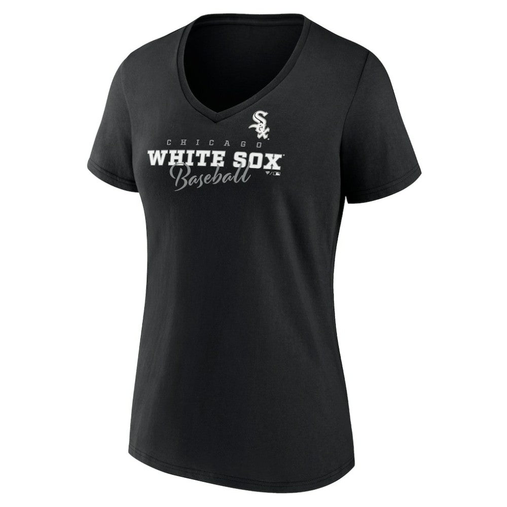 Chicago White Sox Women's Back In Business V-Neck T-Shirt - Black T-shirts
