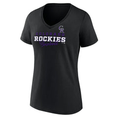 Colorado Rockies Women's Back In Business V-Neck T-Shirt - Black T-shirts