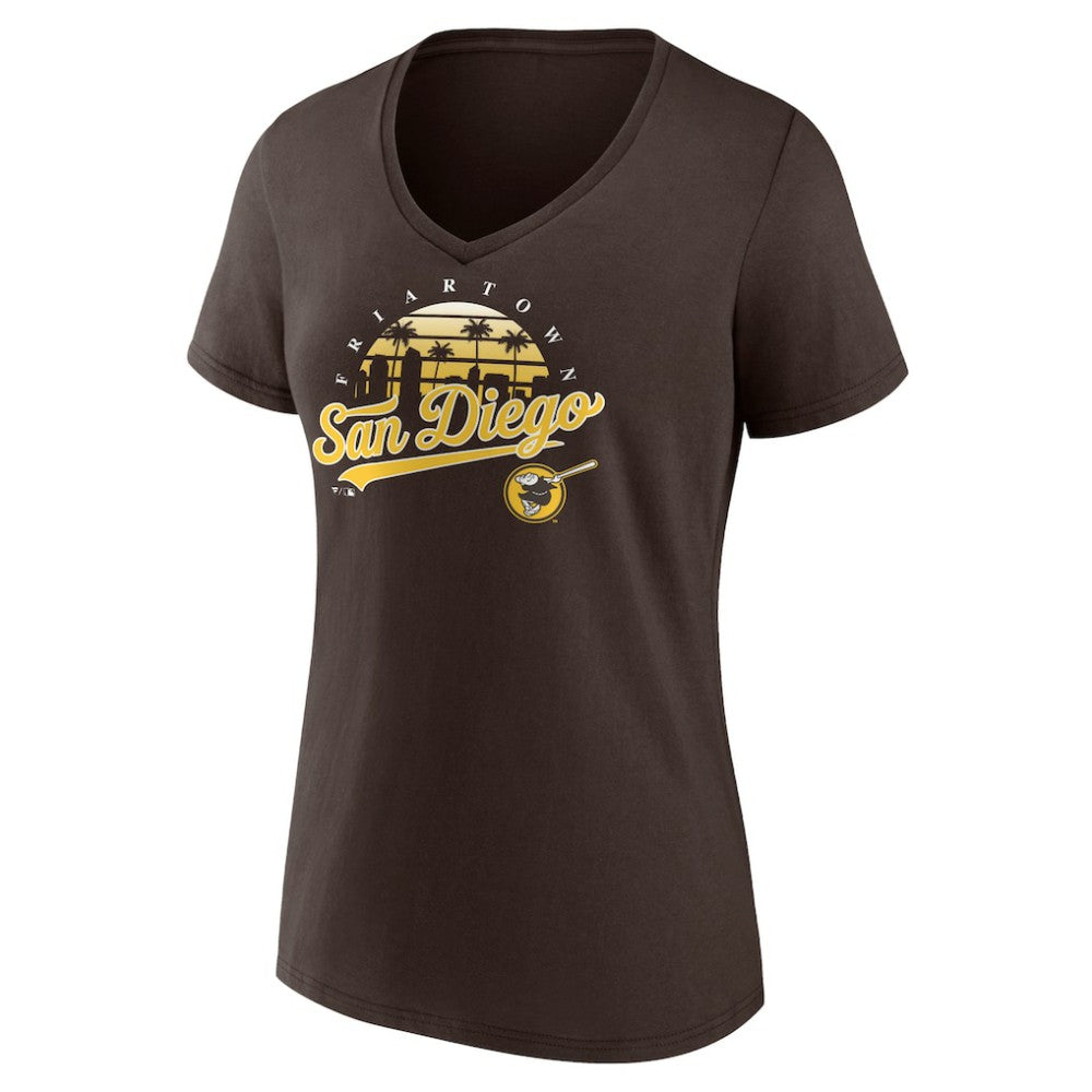 San Diego Padres Women's One Champion V-Neck T-Shirt - Brown T-shirts