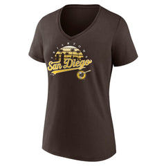 San Diego Padres Women's One Champion V-Neck T-Shirt - Brown T-shirts