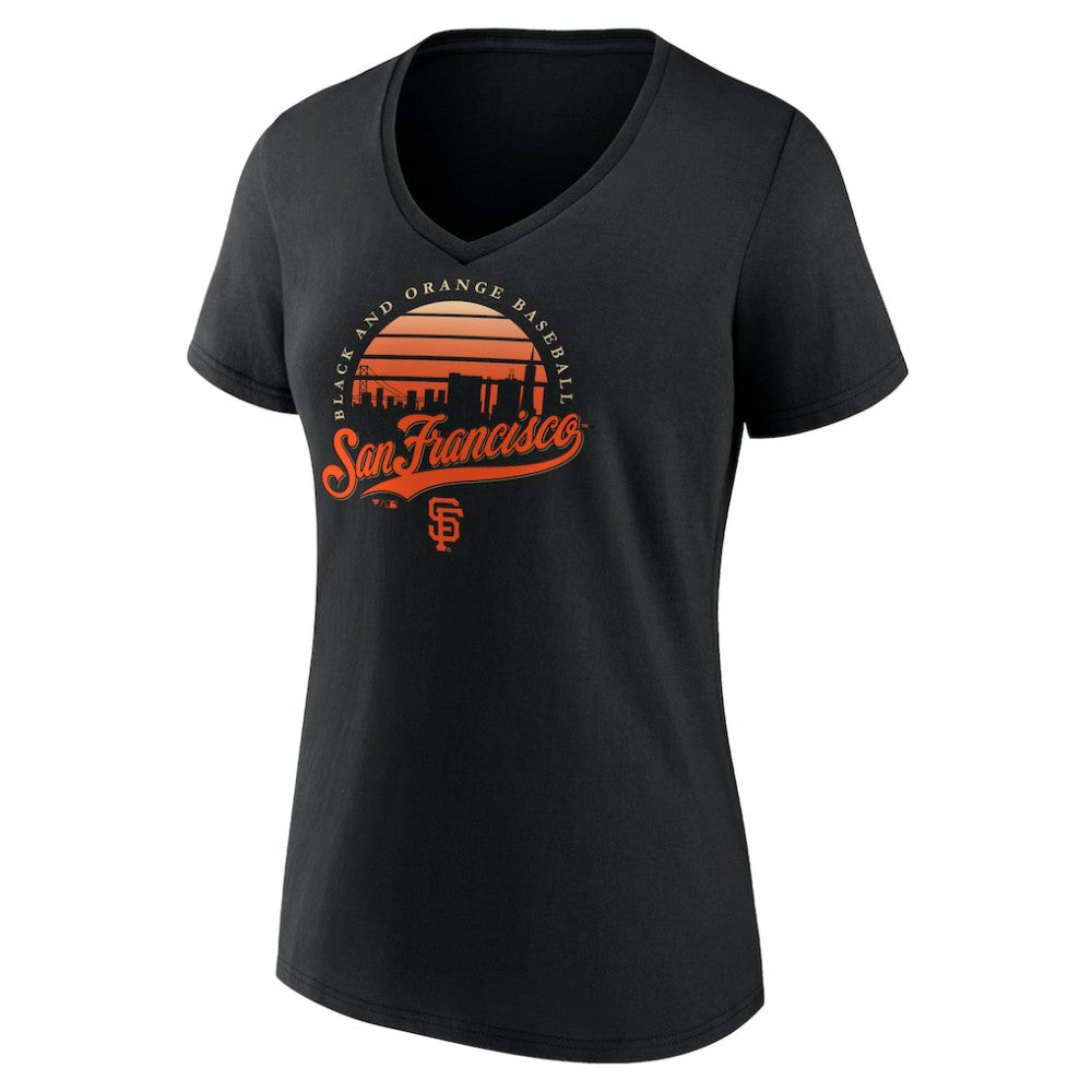 San Francisco Giants Women's One Champion V-Neck T-Shirt - Black T-shirts