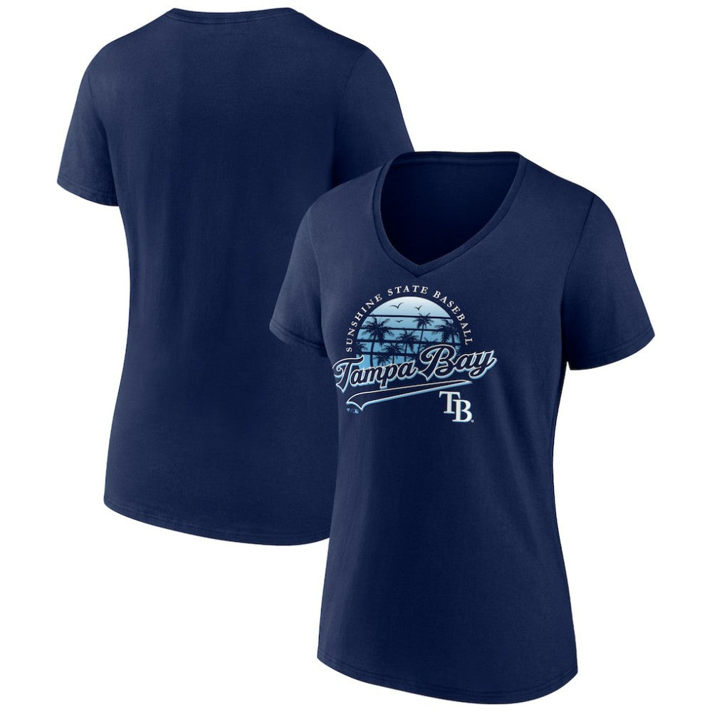 Tampa Bay Rays Women's One Champion V-Neck T-Shirt - Navy T-shirts