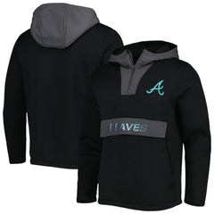Atlanta Braves Levelwear Ruckus Quarter-Zip Hoodie - Black Hoodies
