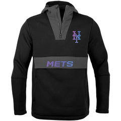 New York Mets Levelwear Ruckus Quarter-Zip Hoodie - Black Hoodies