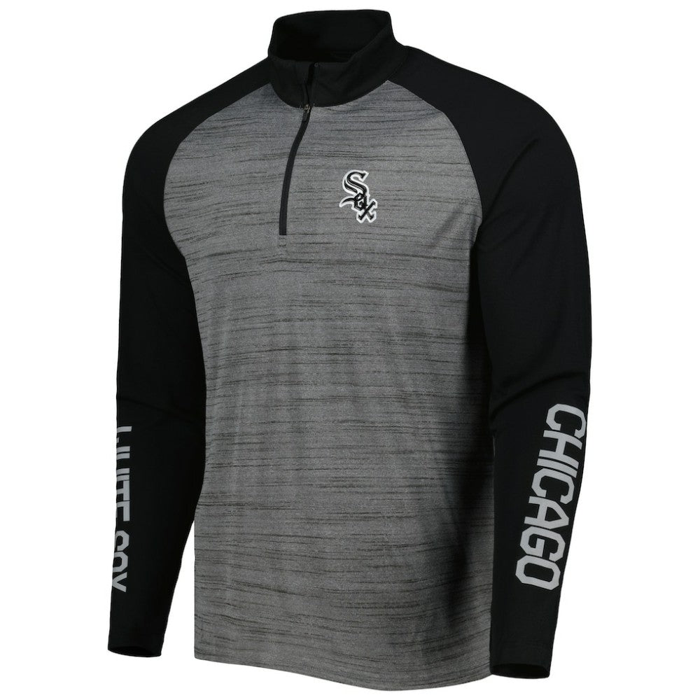 Chicago White Sox Levelwear Vandal Raglan Quarter-Zip Top - Heather Gray Tops