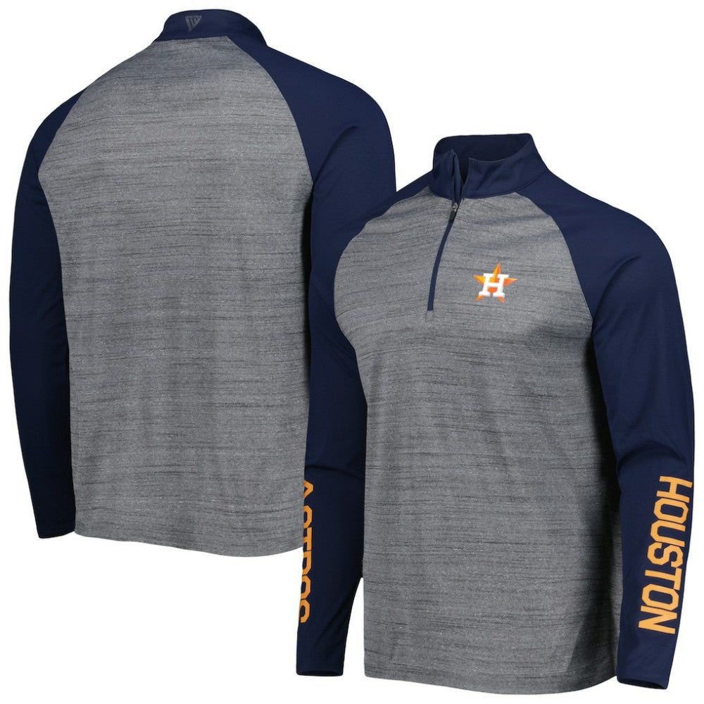 Houston Astros Levelwear Vandal Raglan Quarter-Zip Top - Heather Gray Tops