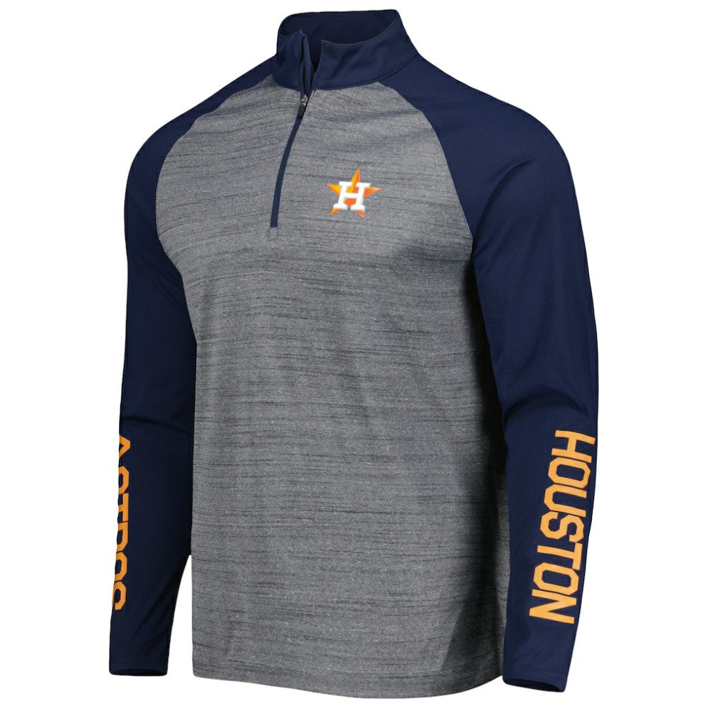 Houston Astros Levelwear Vandal Raglan Quarter-Zip Top - Heather Gray Tops