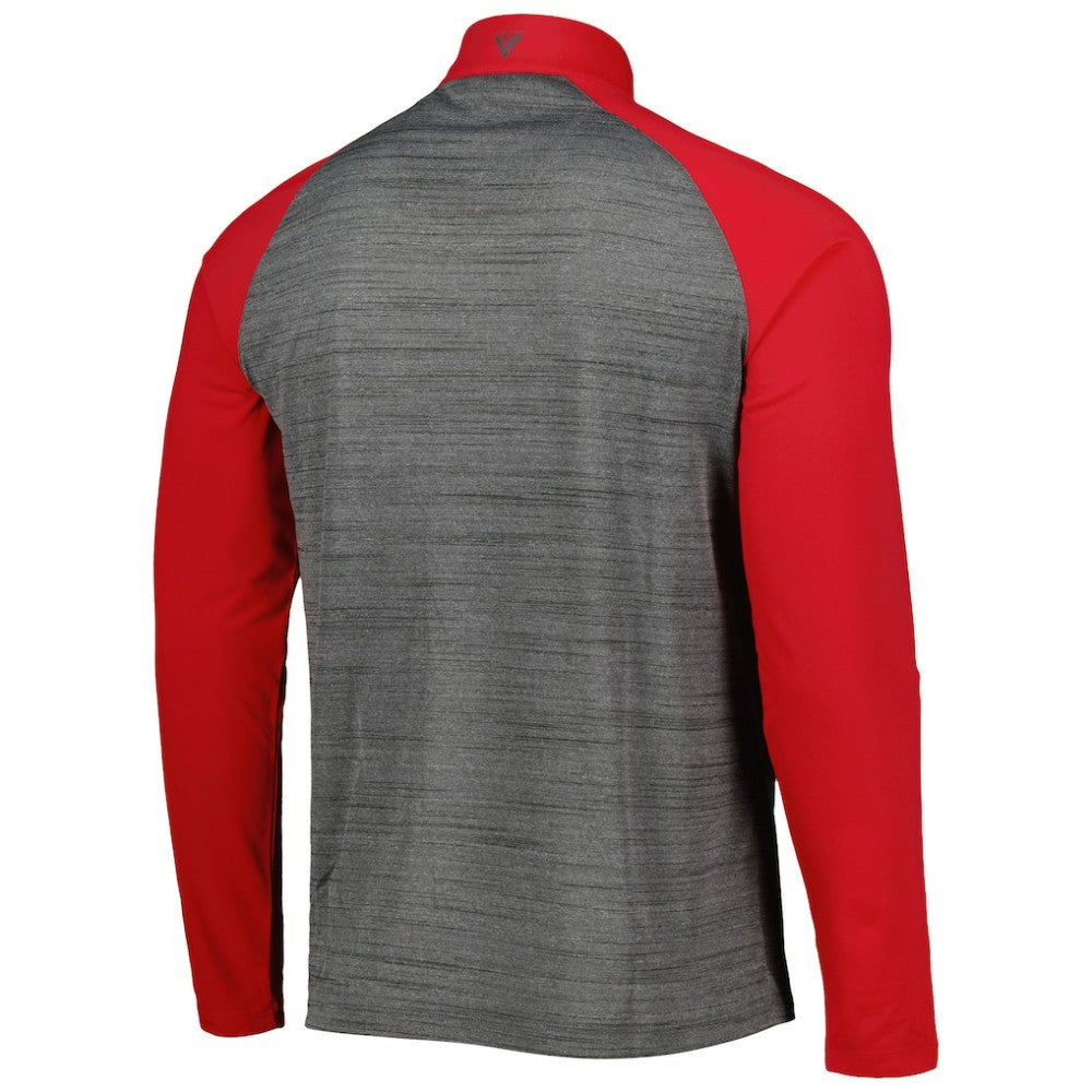 St. Louis Cardinals Levelwear Vandal Raglan Quarter-Zip Top - Heather Gray Tops