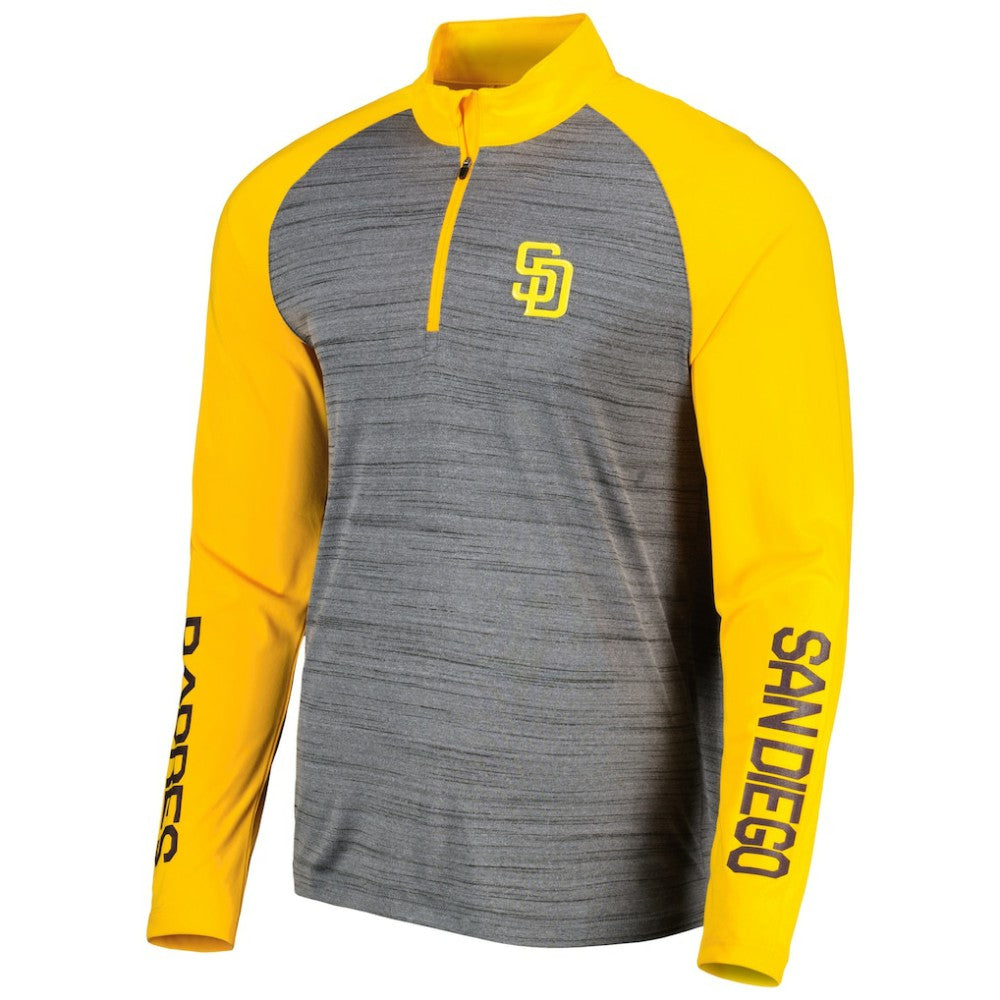 San Diego Padres Levelwear Vandal Raglan Quarter-Zip Top - Heather Gray Tops