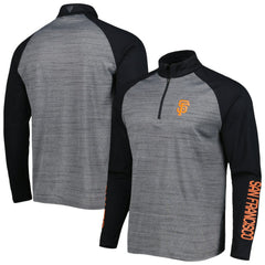 San Francisco Giants Levelwear Vandal Raglan Quarter-Zip Top - Heather Gray Tops