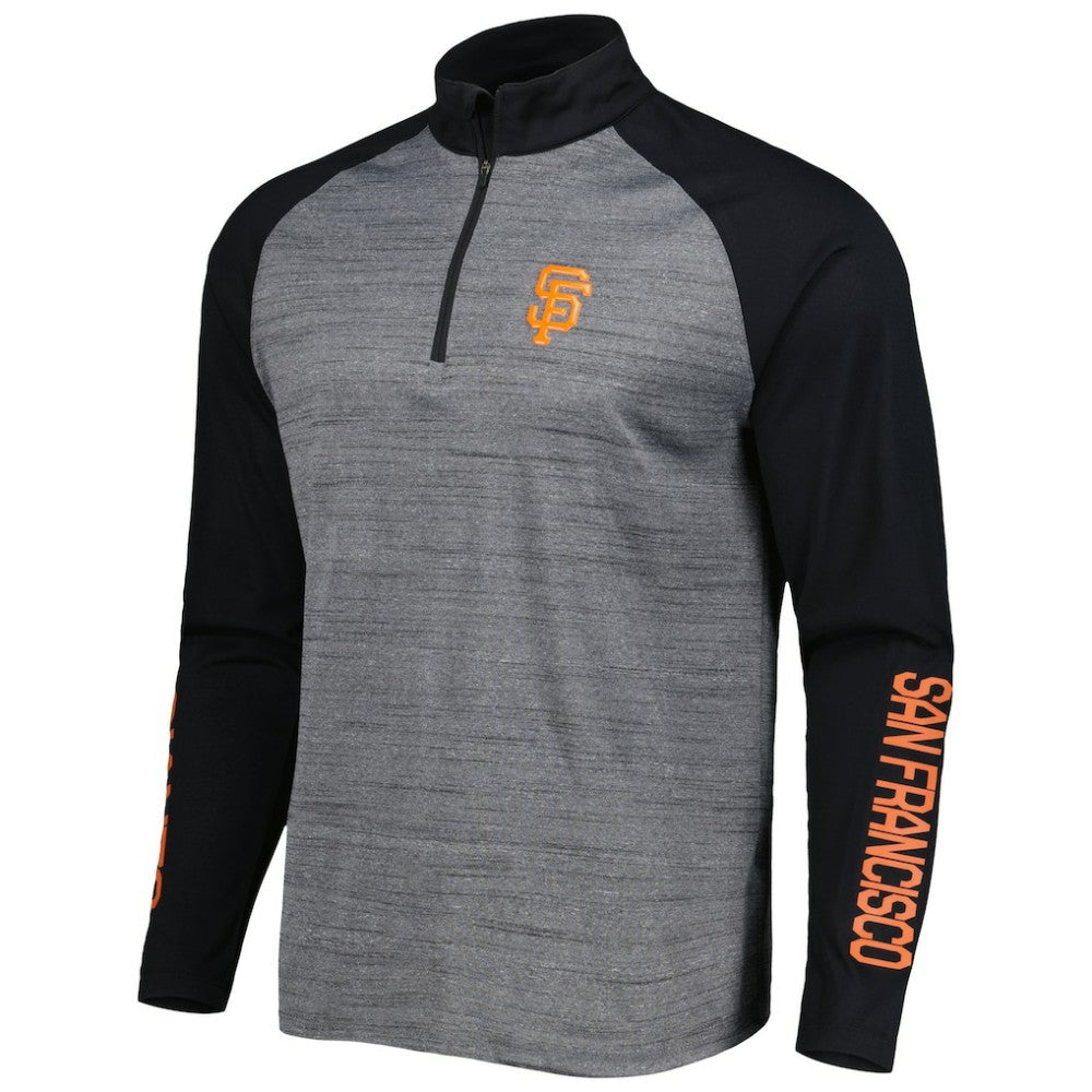San Francisco Giants Levelwear Vandal Raglan Quarter-Zip Top - Heather Gray Tops