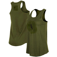 Chicago White Sox New Era Women's 2023 Armed Forces Day Racerback Tank Top - Olive Tanks