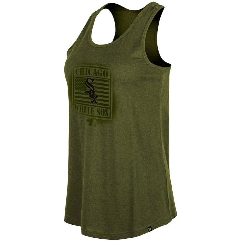 Chicago White Sox New Era Women's 2023 Armed Forces Day Racerback Tank Top - Olive Tanks