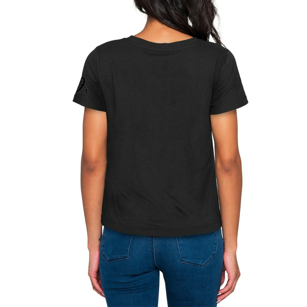 Baltimore Orioles New Era Women's 2023 City Connect Cap Logo T-Shirt - Black T-shirts