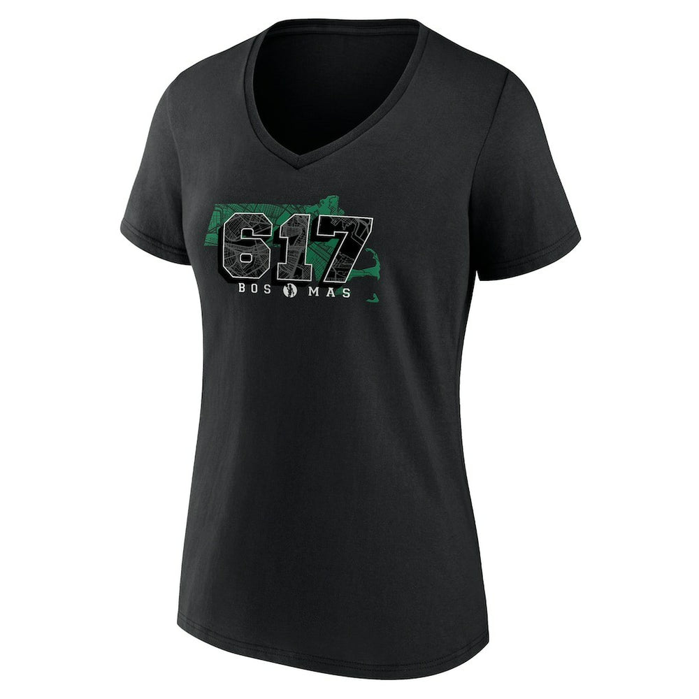 Boston Celtics Women's Core Hometown Launch V-Neck T-Shirt Black