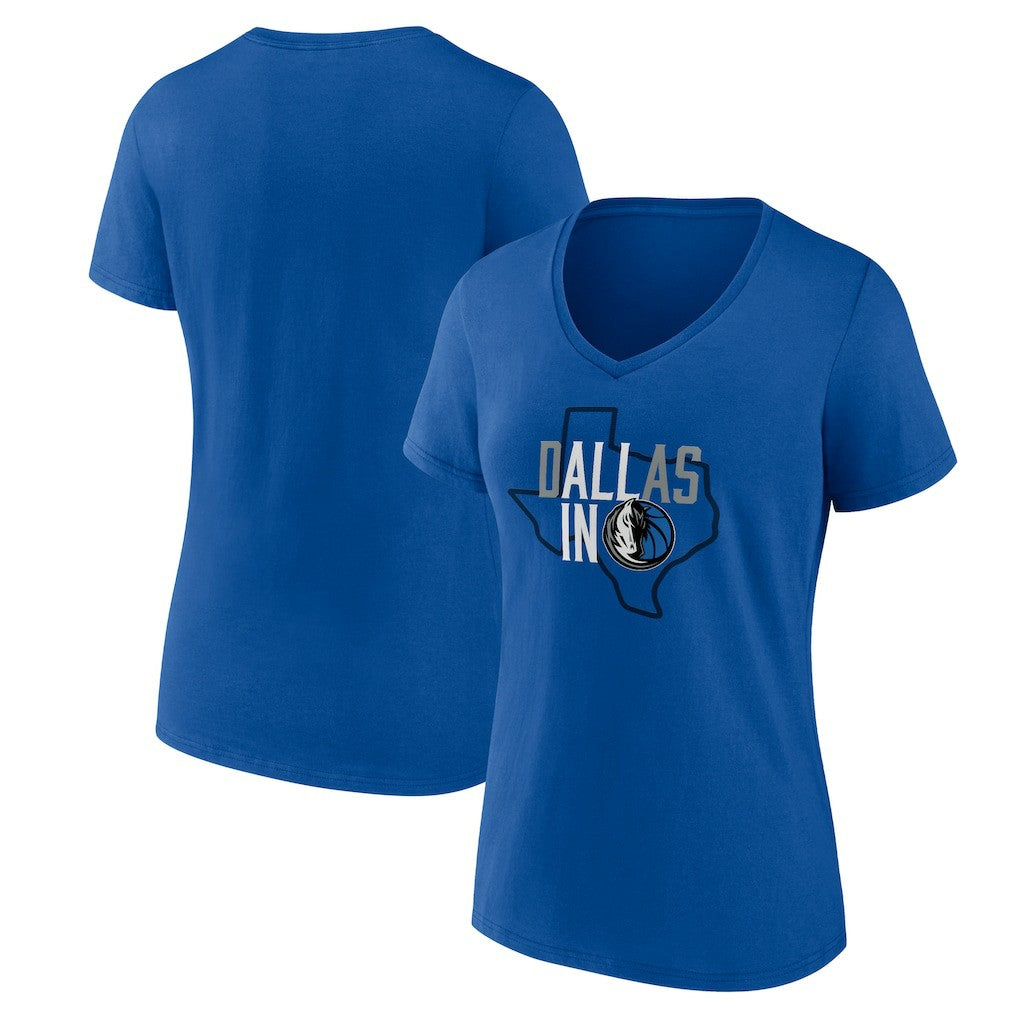 Dallas Mavericks Women's Core Hometown Launch V-Neck T-Shirt Blue