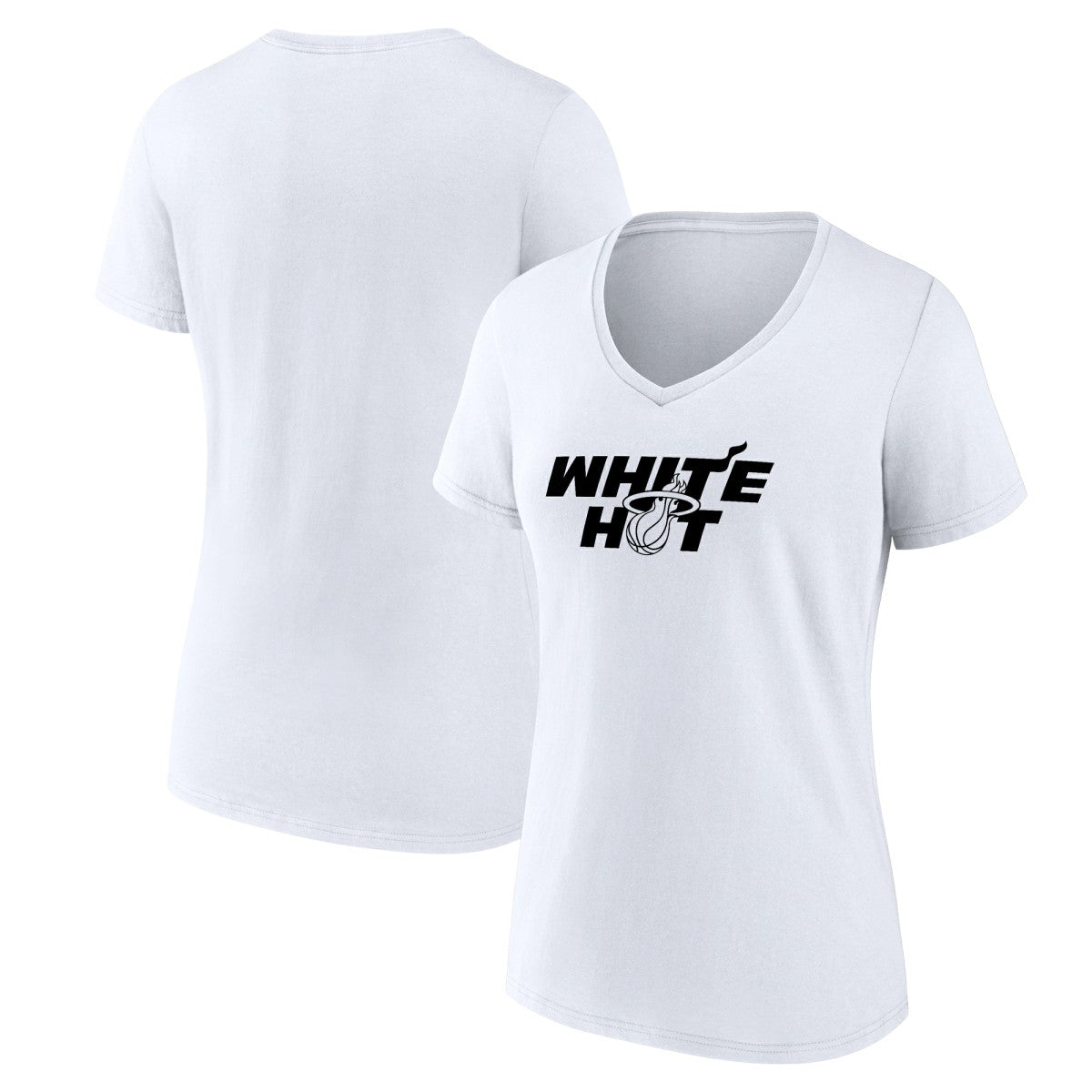 Miami Heat Women's Core Hometown Launch V-Neck T-Shirt White