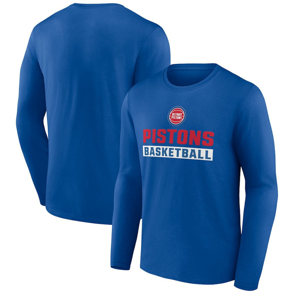 Detroit Pistons Let's Go Long Sleeve T-Shirt Royal