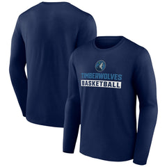 Minnesota Timberwolves Let's Go Long Sleeve T-Shirt Navy