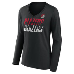 San Antonio Spurs Women's Tumble V-Neck Long Sleeve T-Shirt Black