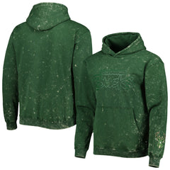 Milwaukee Bucks The Wild Collective Unisex Tonal Acid Wash Pullover Hoodie Hunter Green