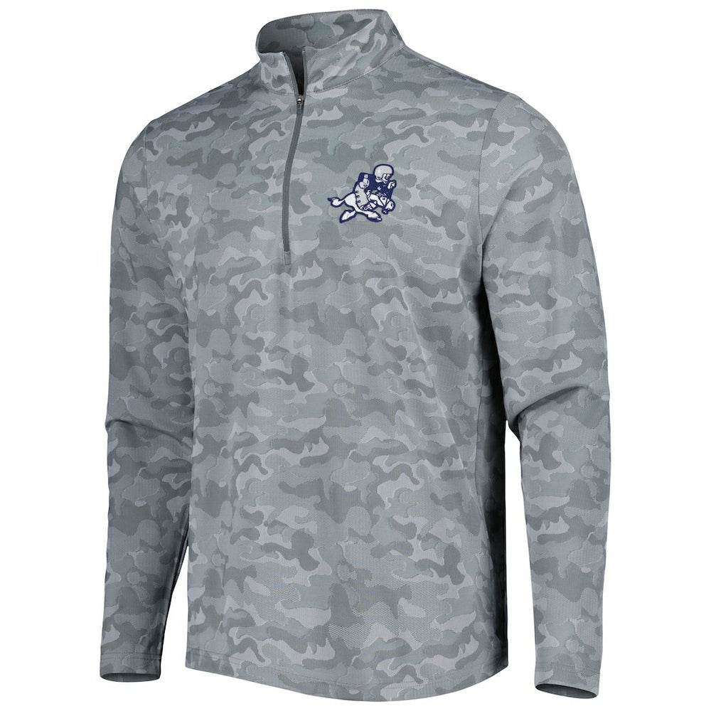 Dallas Cowboys Antigua Brigade Throwback Quarter-Zip Top Gray