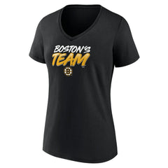 NHL Boston Bruins Women's Active Edge V-Neck T-Shirt - Black