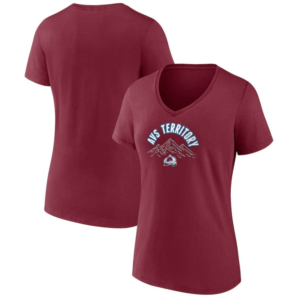 NHL Colorado Avalanche Women's Active Edge V-Neck T-Shirt - Burgundy