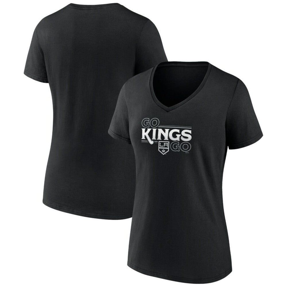 NHL Los Angeles Kings Women's Active Edge V-Neck T-Shirt - Black