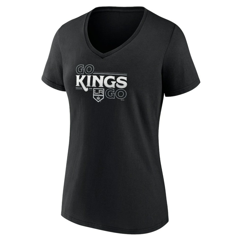 NHL Los Angeles Kings Women's Active Edge V-Neck T-Shirt - Black