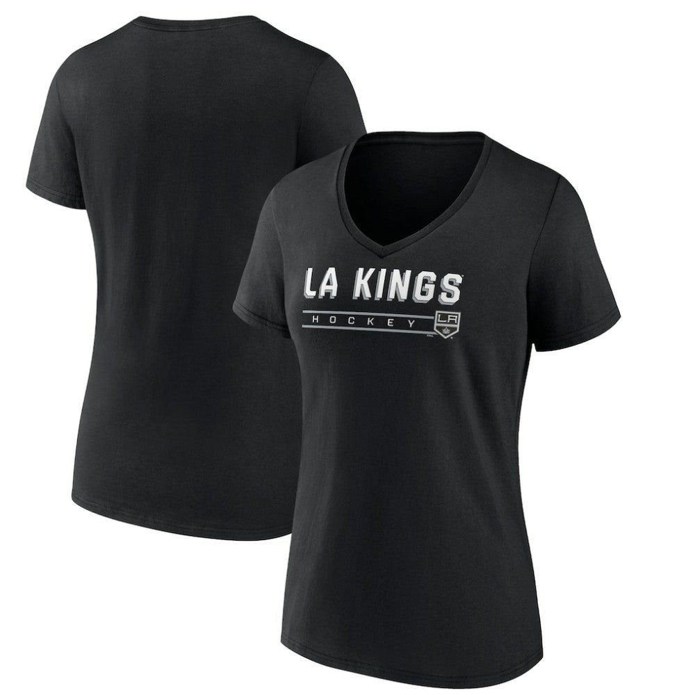 NHL Los Angeles Kings Women's Primary Play V-Neck T-Shirt - Black