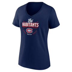 NHL Montreal Canadiens Women's Active Edge V-Neck T-Shirt - Navy