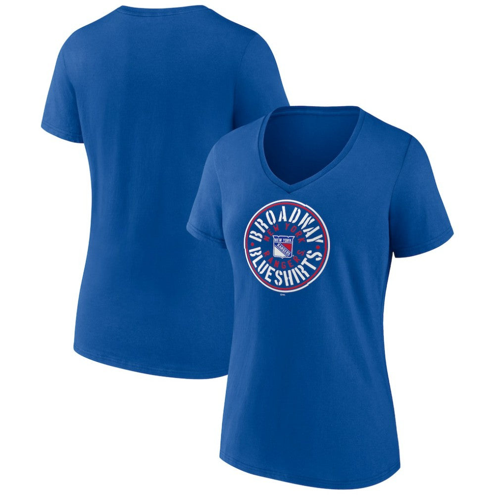 NHL New York Rangers Women's Active Edge V-Neck T-Shirt - Blue