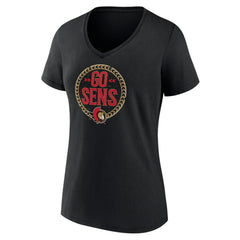 NHL Ottawa Senators Women's Active Edge V-Neck T-Shirt - Black