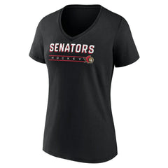NHL Ottawa Senators Women's Primary Play V-Neck T-Shirt - Black