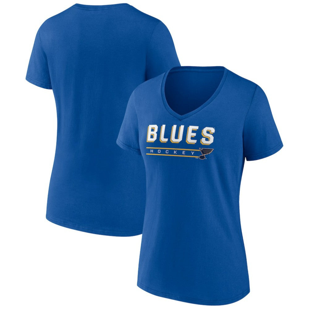NHL St. Louis Blues Women's Primary Play V-Neck T-Shirt - Blue