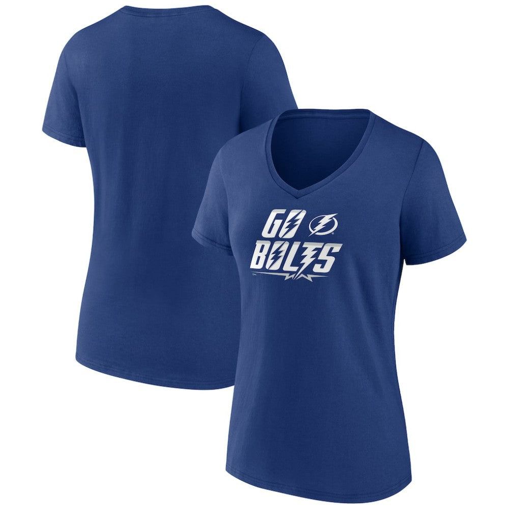 NHL Tampa Bay Lightning Women's Active Edge V-Neck T-Shirt - Blue
