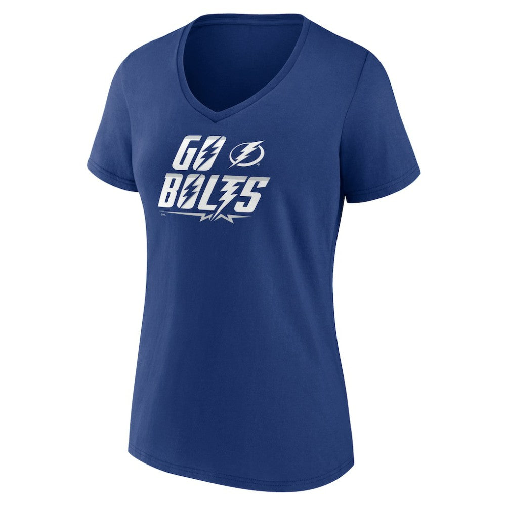 NHL Tampa Bay Lightning Women's Active Edge V-Neck T-Shirt - Blue