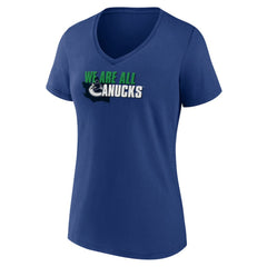 NHL Vancouver Canucks Women's Active Edge V-Neck T-Shirt - Blue