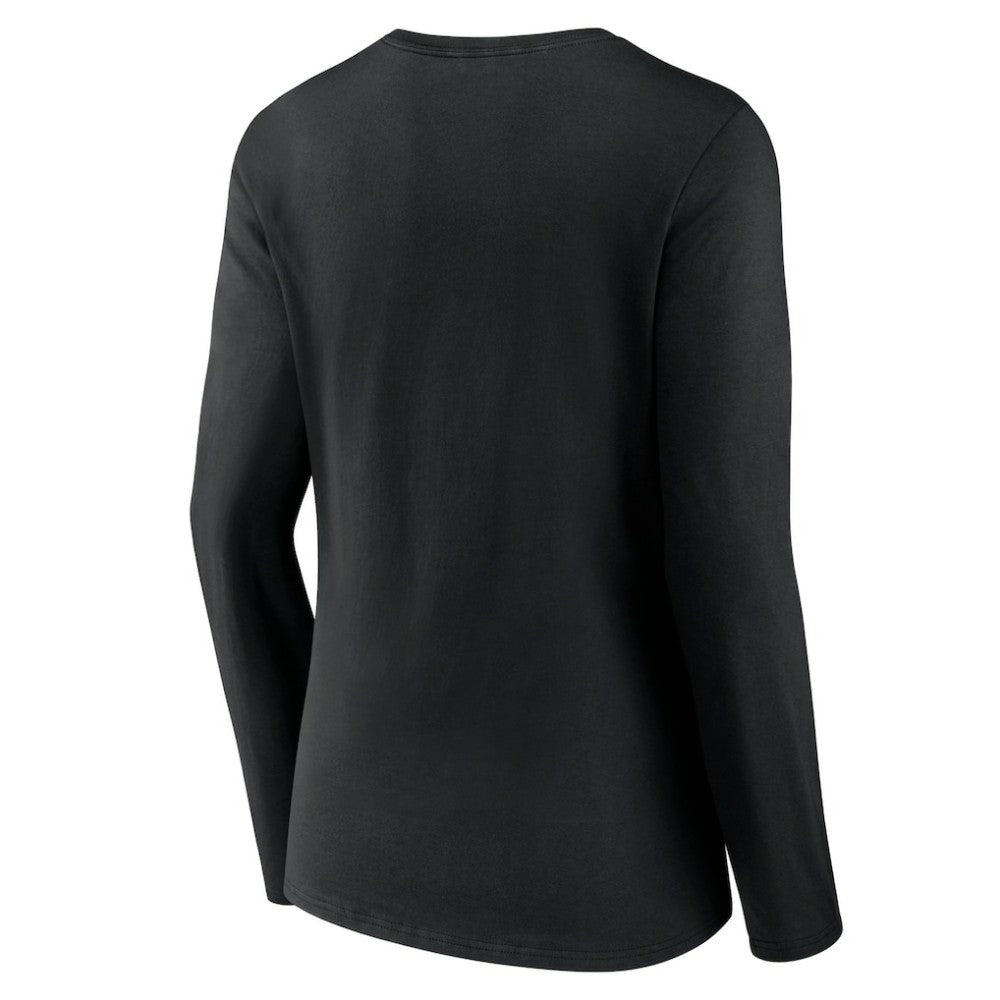 NHL Boston Bruins Women's Forge Long Sleeve V-Neck T-Shirt - Black