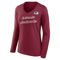 NHL Colorado Avalanche Women's Forge Long Sleeve V-Neck T-Shirt - Burgundy